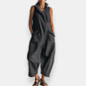 RYKER | Sleeveless Cargo Jumpsuit with Collar and Flap Pockets