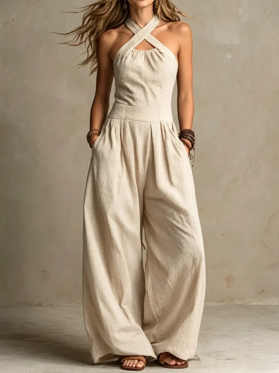 Isabella | Long Dress with Halter Neckline